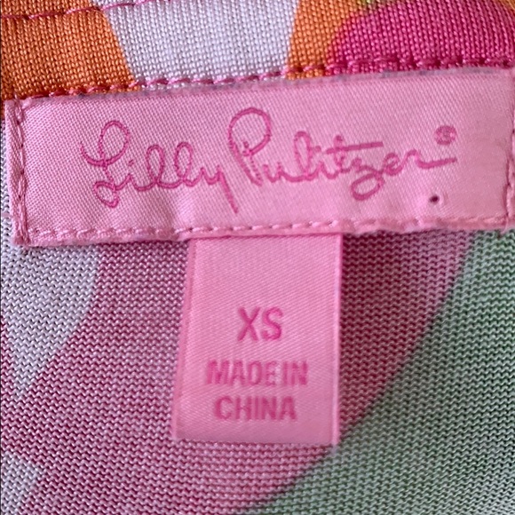 Lilly Pulitzer Retro Pink Blue Multi Color Floral V-neck Bell Sleeve Dress - Picture 10 of 11